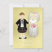 Cute Bride en Groom Scottish Wedding Theme Kaart (Voorkant)