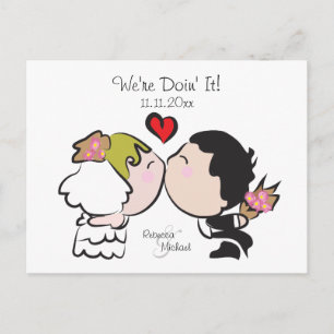 Cute Bride en Groom Wedding Briefkaarten