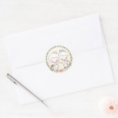 Cute Bride & Groom Floral Wedding Stickers (Envelop)