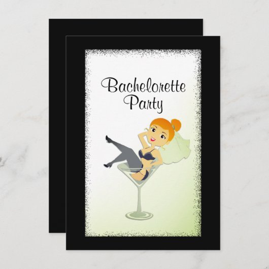 Cute Bride to be Bachelorette Party Invitation Kaart (Voorkant / Achterkant)