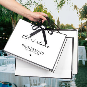 Cute Bridesmaid Weddenschap Bedankt Zwart-wit Groot Cadeauzakje