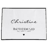 Cute Bridesmaid Weddenschap Bedankt Zwart-wit Groot Cadeauzakje (Voorkant)