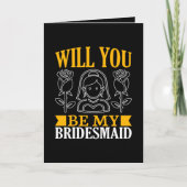 Cute Bridesmaid word art add message Kaart (Voorkant)