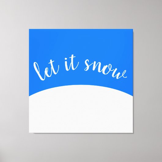 Cute Bright Blue Sky White Hill Let op het sneeuws Canvas Afdruk (Voorkant)