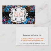 Cute Bright Colors Paisley Calling Card Contactkaartje (Voorkant / Achterkant)