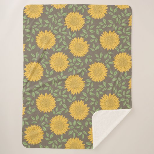 Cute Bright Country Sunflower Patroon Sherpa Deken (Voorkant)