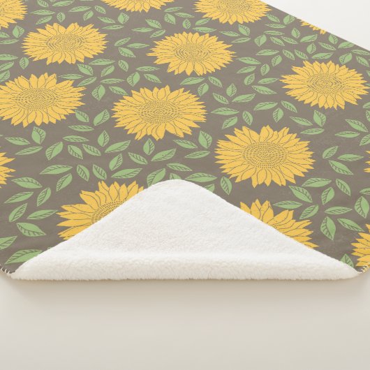 Cute Bright Country Sunflower Patroon Sherpa Deken (3/4)