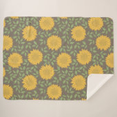 Cute Bright Country Sunflower Patroon Sherpa Deken (Voorkant (horizontaal))