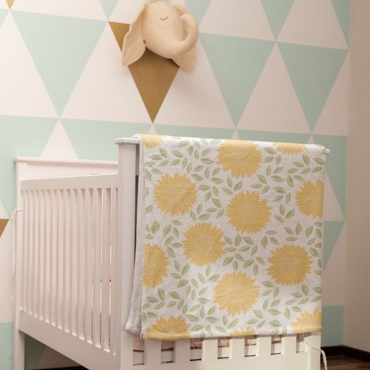 Cute Bright Country Sunflower Patroon Sherpa Deken