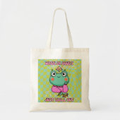 Cute Bright Frog Flower Lovers Green Groovy Tote Bag (Voorkant)
