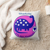 CUTE BRIGHT GIRL PINK DINOSAUR |  DINO KUSSEN (Deken)