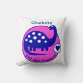 CUTE BRIGHT GIRL PINK DINOSAUR | DINO KUSSEN (Voorkant)