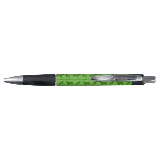 Cute bright green dachshund-patroon pen (Achterkant)