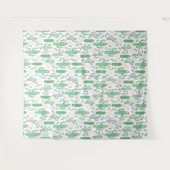 Cute Bright Green Desert Cactus Pattern Wandkleed (Voorkant (horizontaal))