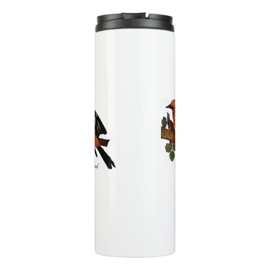  Cute Bright kleurrijke vogel en olie Thermosbeker (Achterkant)