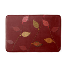 Cute Bright Leaves Bathmat