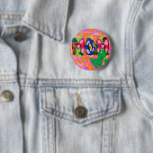 Cute Bright mam Dinosaur Moederdag Greeting Ronde Button 5,7 Cm (In situ)