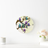 Cute Bright Owls Ronde Klok (Huis)