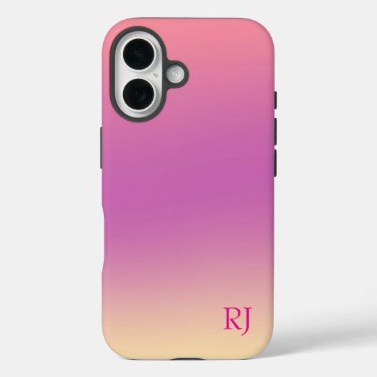 Cute Bright Pink Ombre Personalized  Case-Mate iPhone Case (Achterkant)