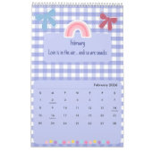 Cute Bright Ribbon & Flower Quote Calendar 2026 Kalender (Feb 2026)