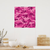 Cute Bright Roze Camo, Camouflage Poster (Keuken)