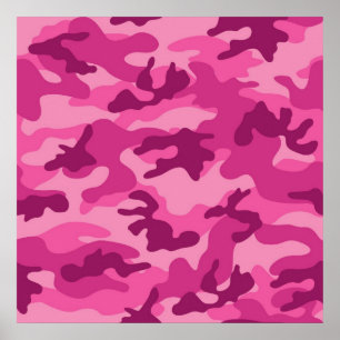 Cute Bright Roze Camo, Camouflage Poster