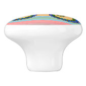 Cute Bright Sunset Colors Artsy Seahorse Keramische Knop (Zijkant)