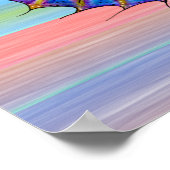 Cute Bright Sunset Colors Artsy Seahorse Poster (Hoek)