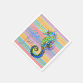 Cute Bright Sunset Colors Artsy Seahorse Servet (Hoek)