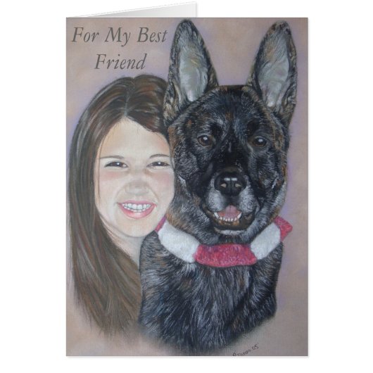 Cute brindle akita die zijn beste vriend overspoel (Voorkant)