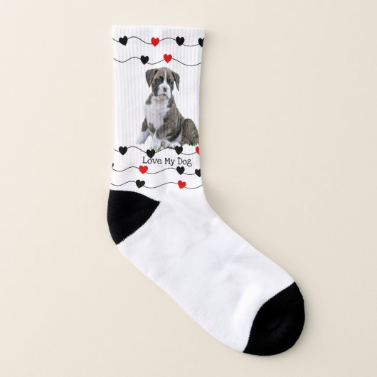 Cute Brindle Boxer Dog Socks Sokken (Rechts - buiten)
