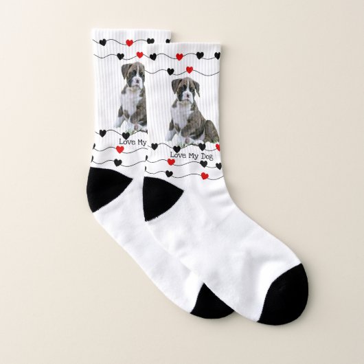 Cute Brindle Boxer Dog Socks Sokken (Paar)