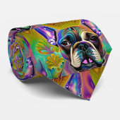 Cute Brindle French Bulldog Necktie Stropdas (Opgerold)
