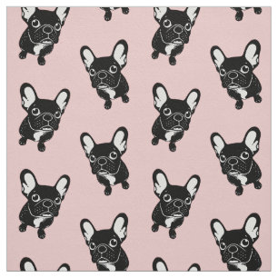 Cute brindle Frenchie is een dromer Stof