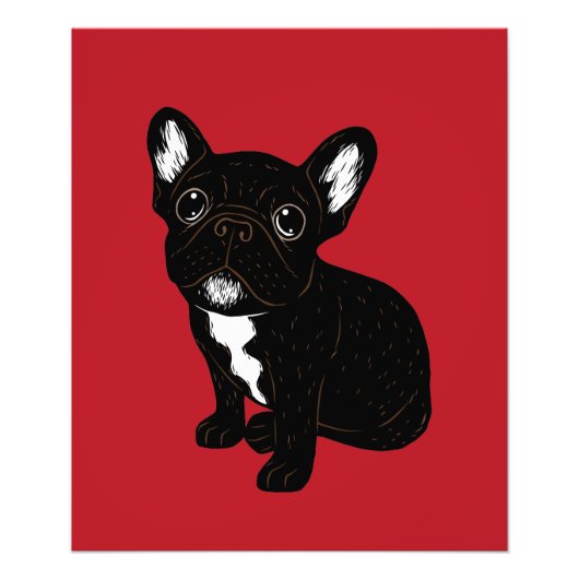 Cute Brindle Frenchie Puppy Foto Afdruk (Voorkant)