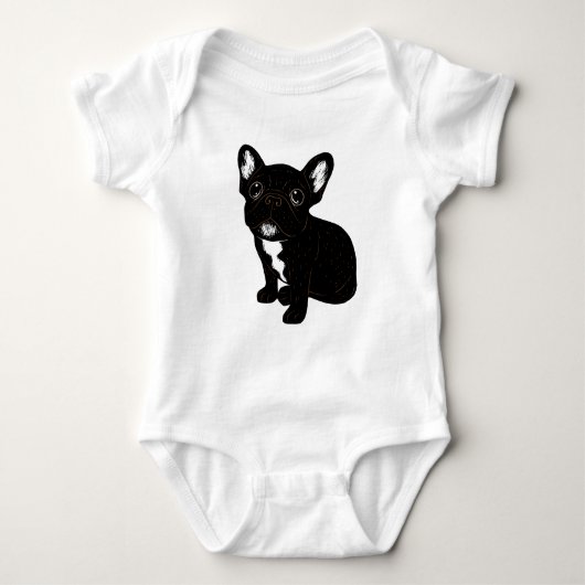 Cute Brindle Frenchie Puppy Romper (Voorkant)