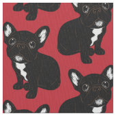 Cute Brindle Frenchie Puppy Stof (Close Up)