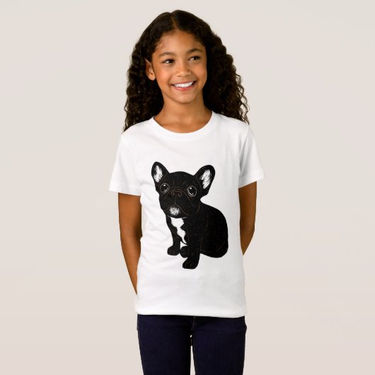 Cute Brindle Frenchie Puppy T-shirt (Voorkant volledig)