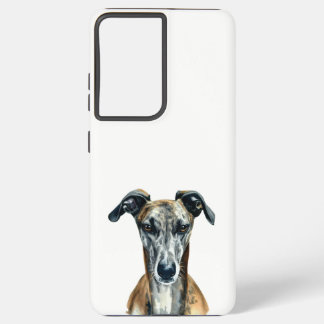 Cute Brindle Greyhoundillustratie voor Hondenliefh Samsung Galaxy Hoesje