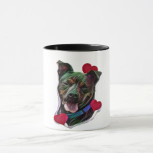 Cute Brindle Pop Art Pit Bull Staffordshire Love Mok