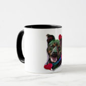 Cute Brindle Pop Art Pit Bull Staffordshire Love Mok (Voorkant links)