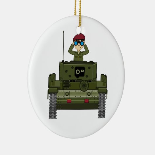 Cute British Army Soldier in Tank Ornament (Rechts)