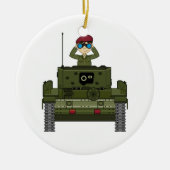 Cute British Army Soldier in Tank Ornament (Voorkant)