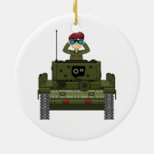 Cute British Army Soldier in Tank Ornament (Achterkant)