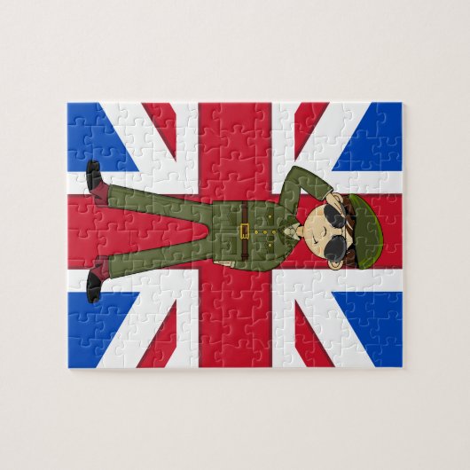 Cute British Army Soldier Jigzaag Puzzle Legpuzzel (Horizontaal)