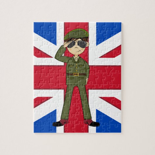 Cute British Army Soldier Jigzaag Puzzle Legpuzzel (Verticaal)