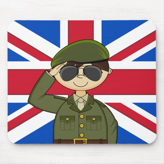 Cute British Army Soldier Mousepad Muismat (Voorkant)
