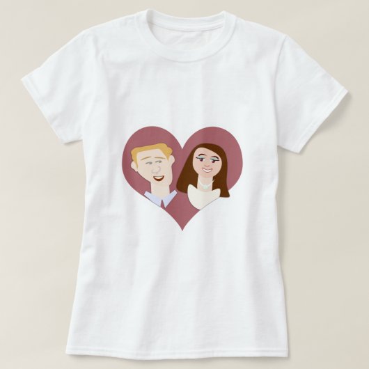 Cute British Couple Royal Cartoon Love Design T-shirt (Design voorkant)