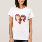 Cute British Couple Royal Cartoon Love Design T-shirt (Voorkant)