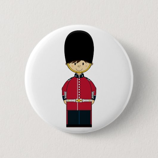 Cute British Royal Guard Badge Ronde Button 5,7 Cm (Voorkant)